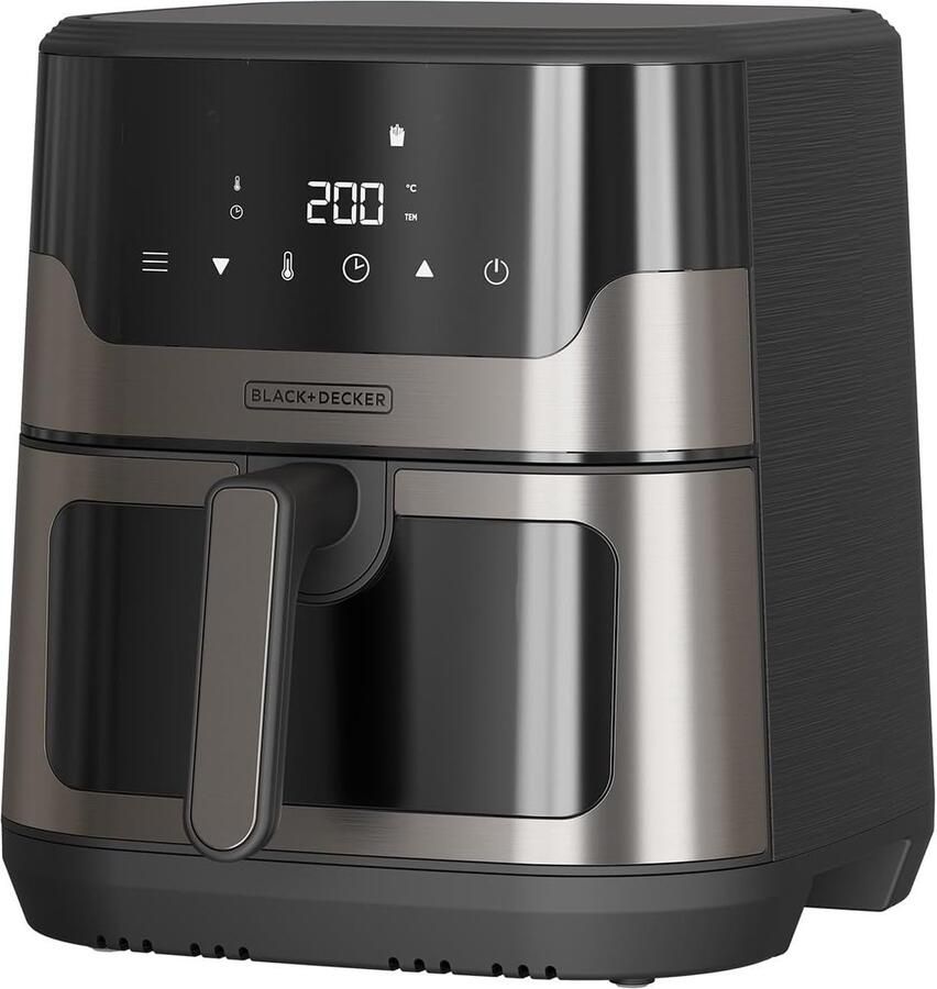 Heteluchtfriteuse Airfryer XXL Gezond Koken Digitaal Touchscreen 8-9 Personen Zwart