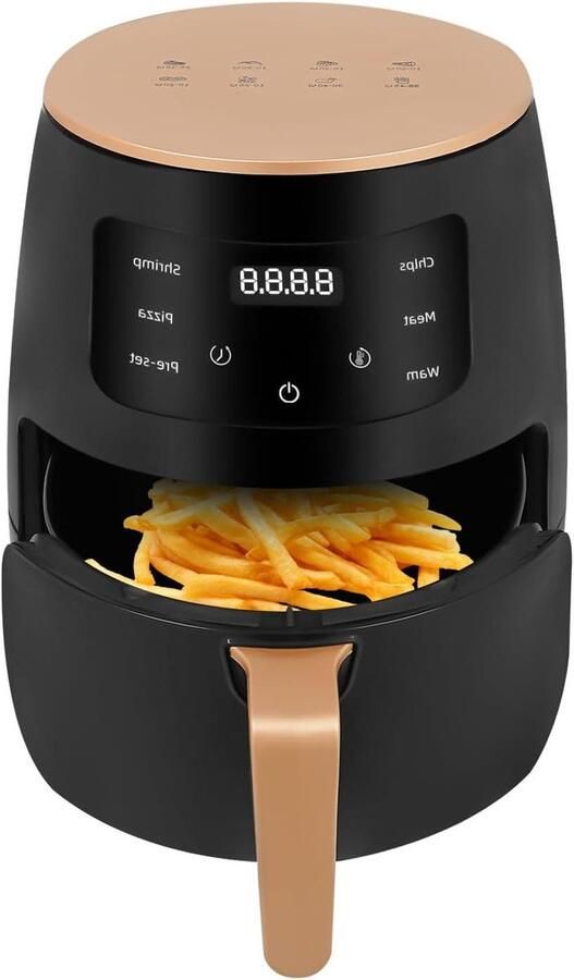 Heteluchtfriteuse Mini oven Airfryer Gezond koken Krachtig 2400W 35 Liter Zwart Goud