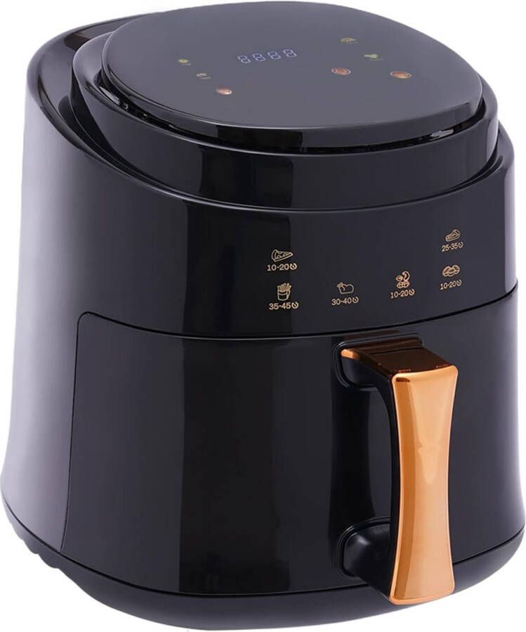 Heteluchtfriteuse Airfryer zonder olie 1400W Smart Touch AirFryer 360 Heteluchtcirculatiekooktoestel 8L Zwart