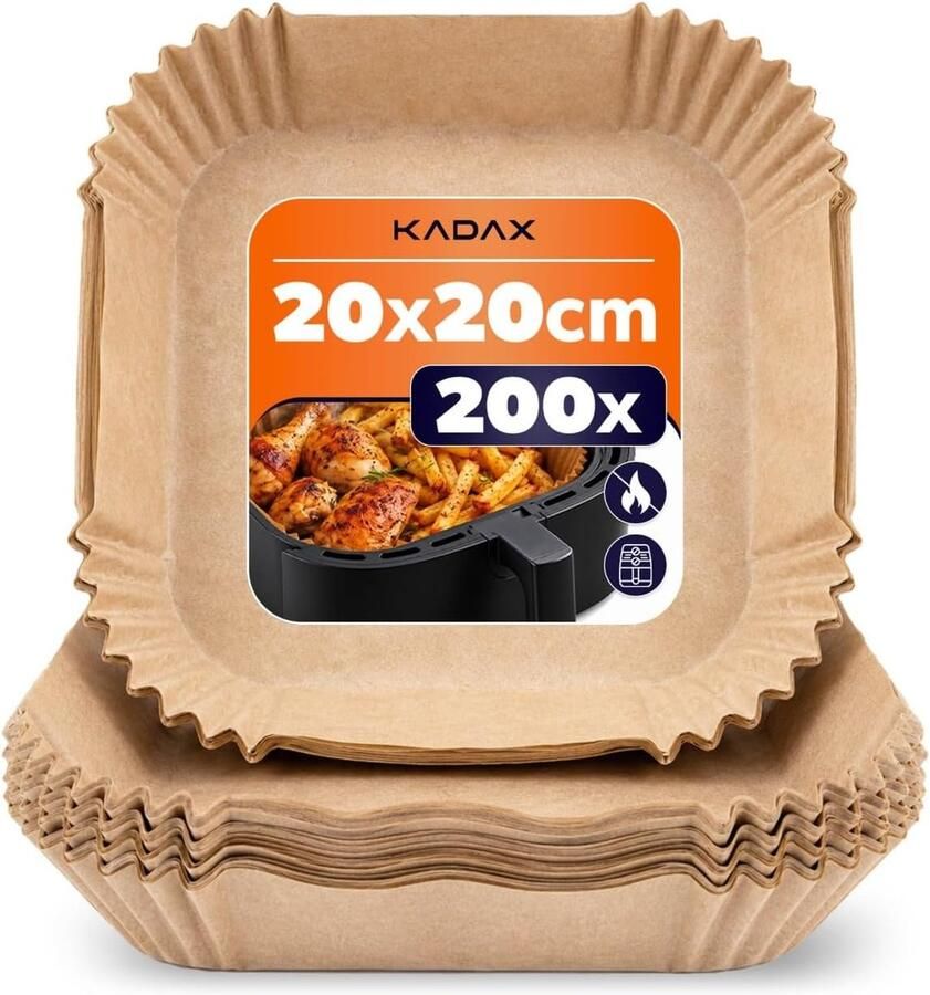 Heteluchtfriteuse Bakpapier Perkamentpapier Vormen Schoner Koken Verhoogde Rand 200 Stuks 20x20cm Wit