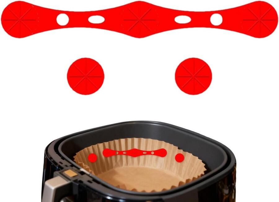 Heteluchtfriteuse Clips Bakpapier Houders Keuken Organisatie Hittebestendig Siliconen 3 Stuks Rond