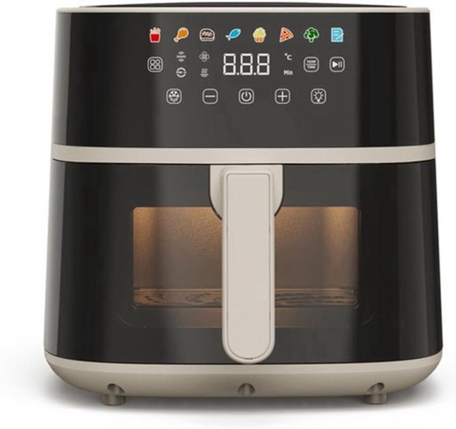 Heteluchtfriteuse Digitaal Display 6 Liter Inhoud 1700 Watt Vermogen Roestvrij Staal Voor Frituren Grillen Braden Bakken