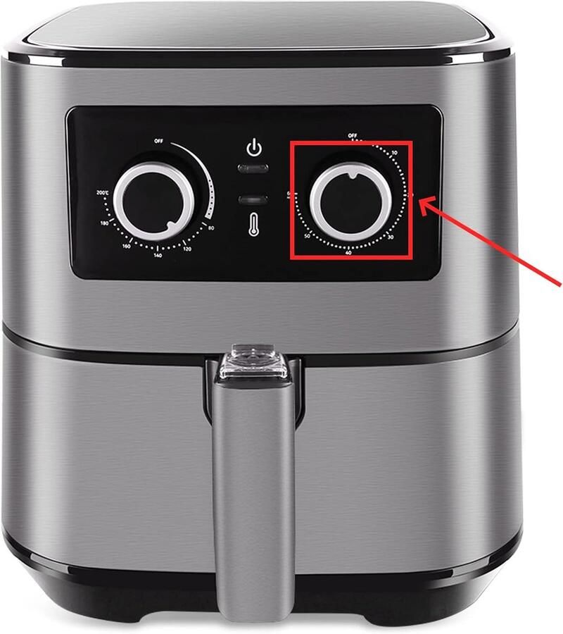 Heteluchtfriteuse Draaiknop Tijdknop Keuken Gemak Specifiek Model 55 Liter Roestvrij Staal - Foto 1