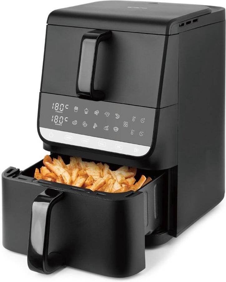 Heteluchtfriteuse Dual Zone 10 Liter Capaciteit 2500 Watt Vermogen Kunststof Materiaal Zwart Kleur Voor Friet Vlees Vis Groenten Airfryer