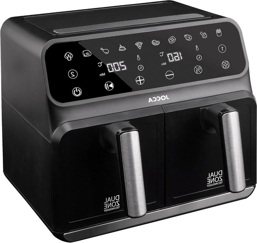 Heteluchtfriteuse Dubbel Airfryer Dubbele Container Gezond Koken Onafhankelijke Containers 8 Liter Zwart
