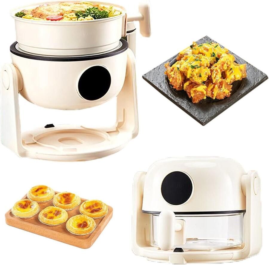 Heteluchtfriteuse Dubbele Airfryer Gezond Koken Stoom Frituurmodus 26 x 23 x 21 cm