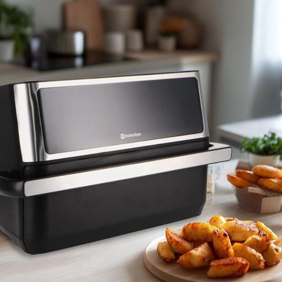 Heteluchtfriteuse Dubbele Luchtfriteuse 11 L 2850 W Vermogen Polypropyleen Materiaal Zwart Koken Airfryer