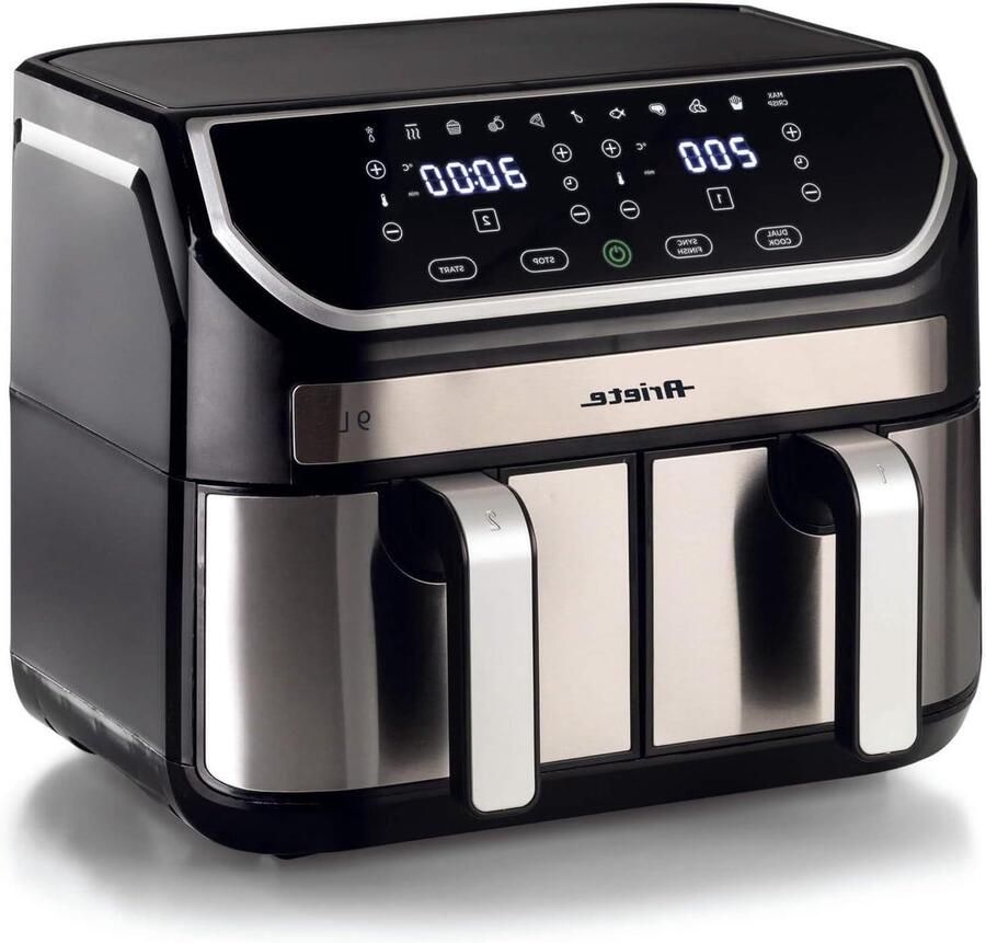 Heteluchtfriteuse Dubbele Mand Airfryer XL Gezond Koken 11 Programma's 9 Liter Bruin