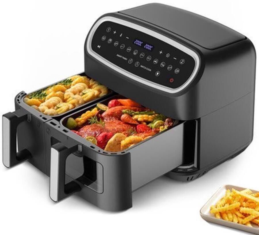 Heteluchtfriteuse Dubbele Zone 10 Liter Capaciteit 2000 W Vermogen Plastic Behuizing Voor Gezond Koken