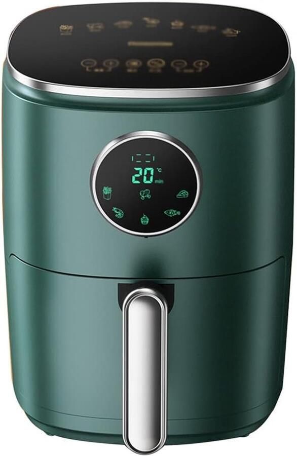 Heteluchtfriteuse Fritesmachine Gezond Bakken Olievrij en Draagbaar 3.6 Liter Groen
