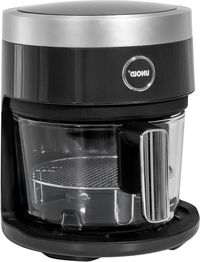 Heteluchtfriteuse Glas Airfryer Frituurpan Gezond Koken 4.5 Liter Inhoud 800g Friet Zwart