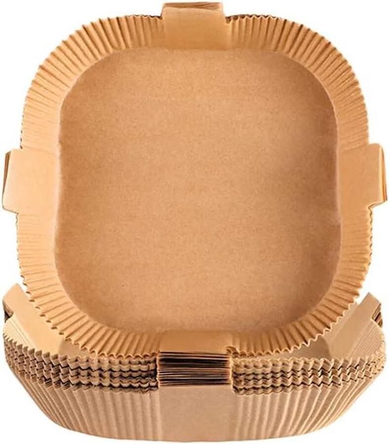 100 STKS 20 CM Wegwerp Air Fryer Papier Liners Non-Stick Airfryer Perkamentpapier Liners Vellen Vierkant voor Air Fryer Roosteren Magnetron