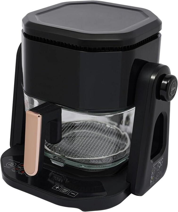 Heteluchtfriteuse Luchtfriteuse Gezond Koken Glazen Reservoir 45 liter Zwart