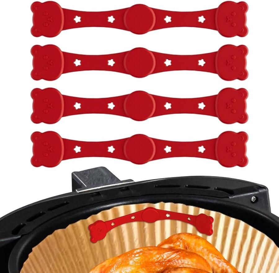 Heteluchtfriteuse Magneten Bakpapier Houders Keuken Organisatie Hittebestendig Silicone 10.5 x 1.7 cm Enkele Kleur