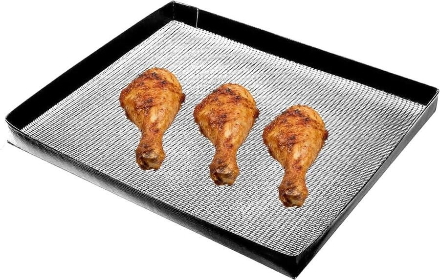 Heteluchtfriteuse Mand Ovenmand Rooster Gelijkmatig Koken Antiaanbaklaag 33 x 33 x 3 cm null