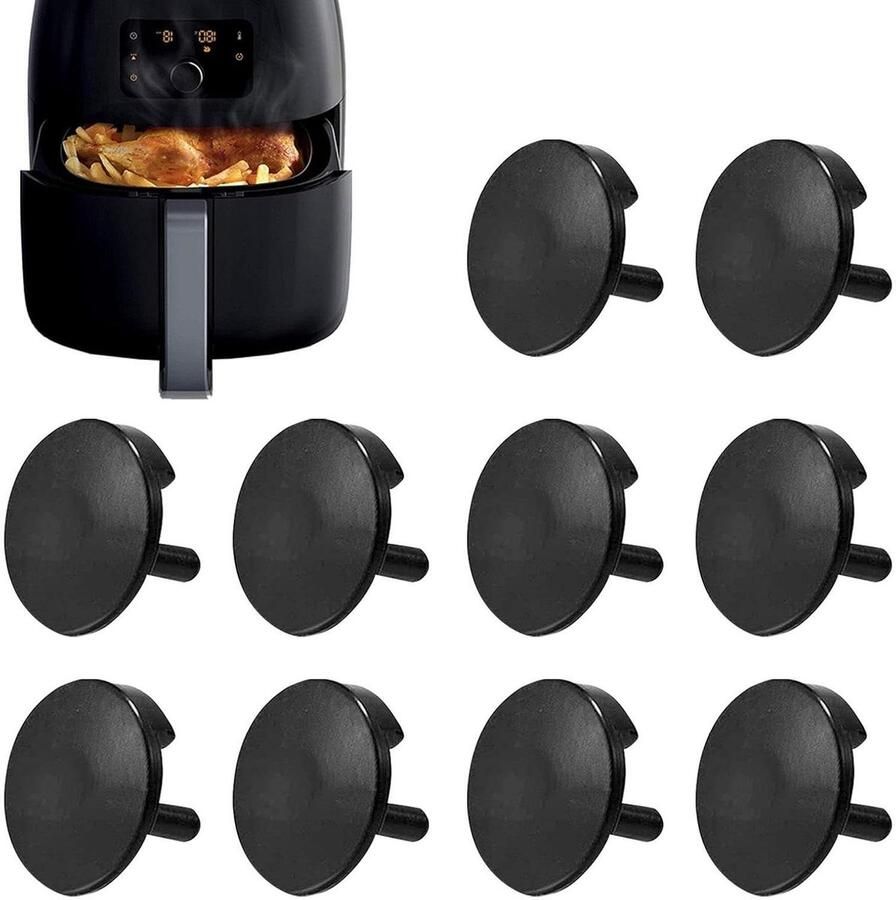 Heteluchtfriteuse Mandbescherming Siliconen Voetjes Keuken Beschermen Hittebestendig Materiaal 10 Stuks Zwart