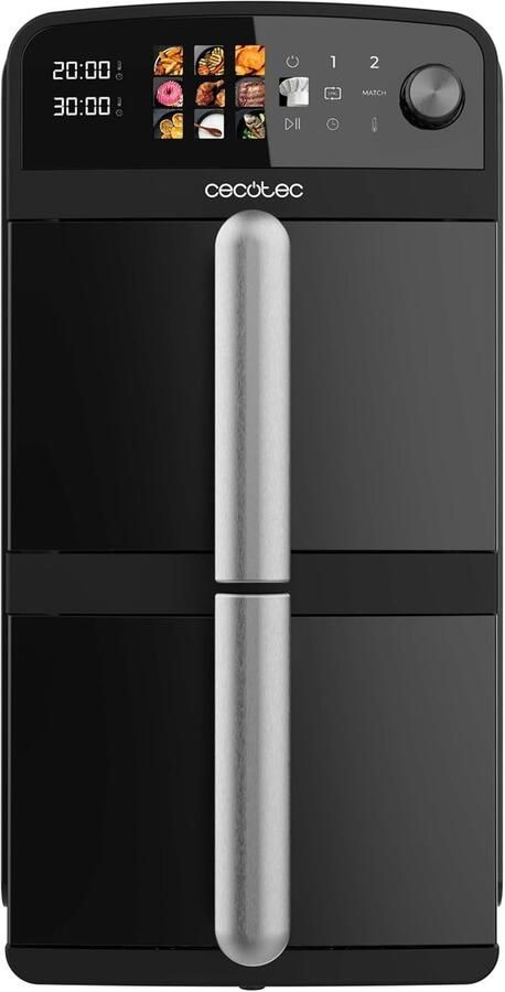 Heteluchtfriteuse met 2 Kamers Dubbele Airfryer Snel en Gezond Koken Twee Gerechten Tegelijk 10 Liter Capaciteit