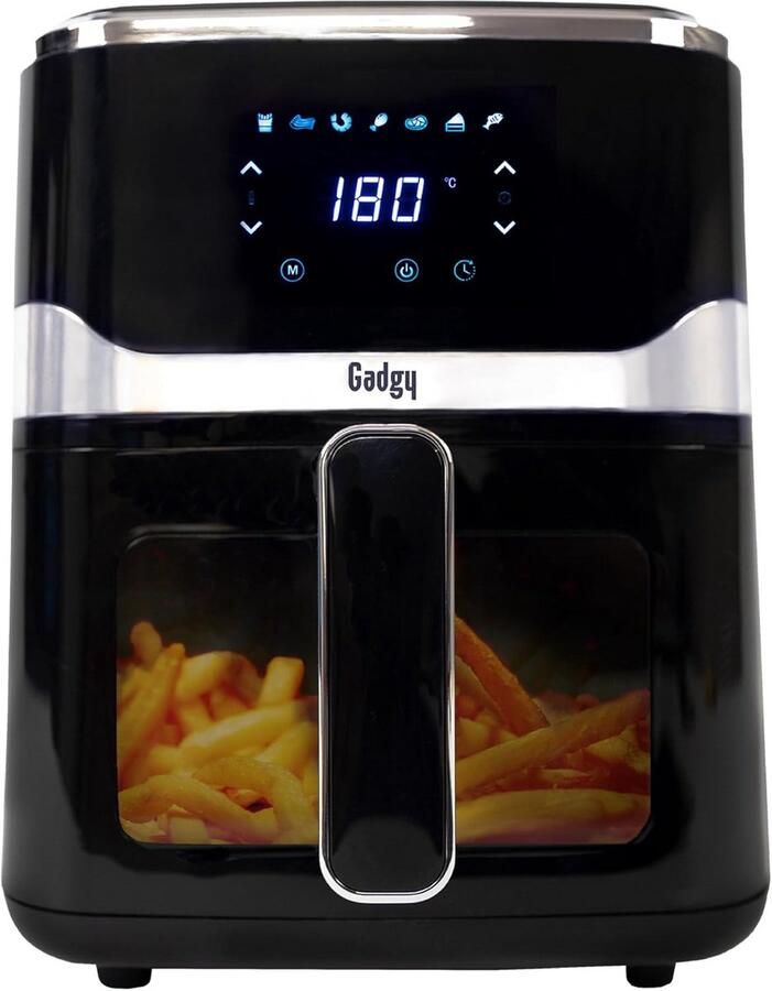 Heteluchtfriteuse met Zichtraam 5L XXL Airfryer 1400W Digitale Touchscreen