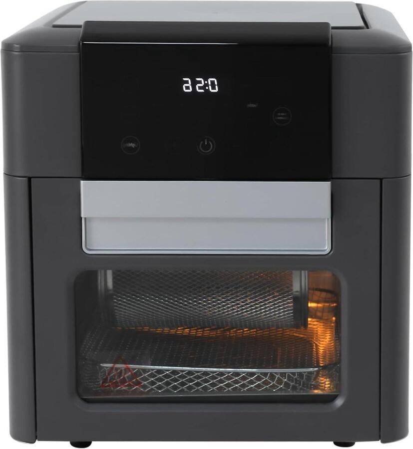Heteluchtfriteuse Mini Oven Airfryer Convectieoven Gezond Koken 12 Programma's Touchscreen 12 Liter Grijs