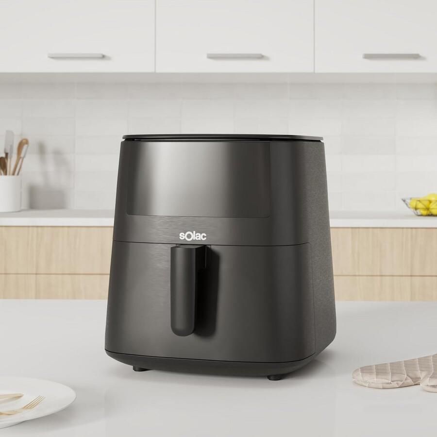Heteluchtfriteuse Olievrije Frituurpan Gezond Koken Digitaal Touchscreen 7 Liter Zwart