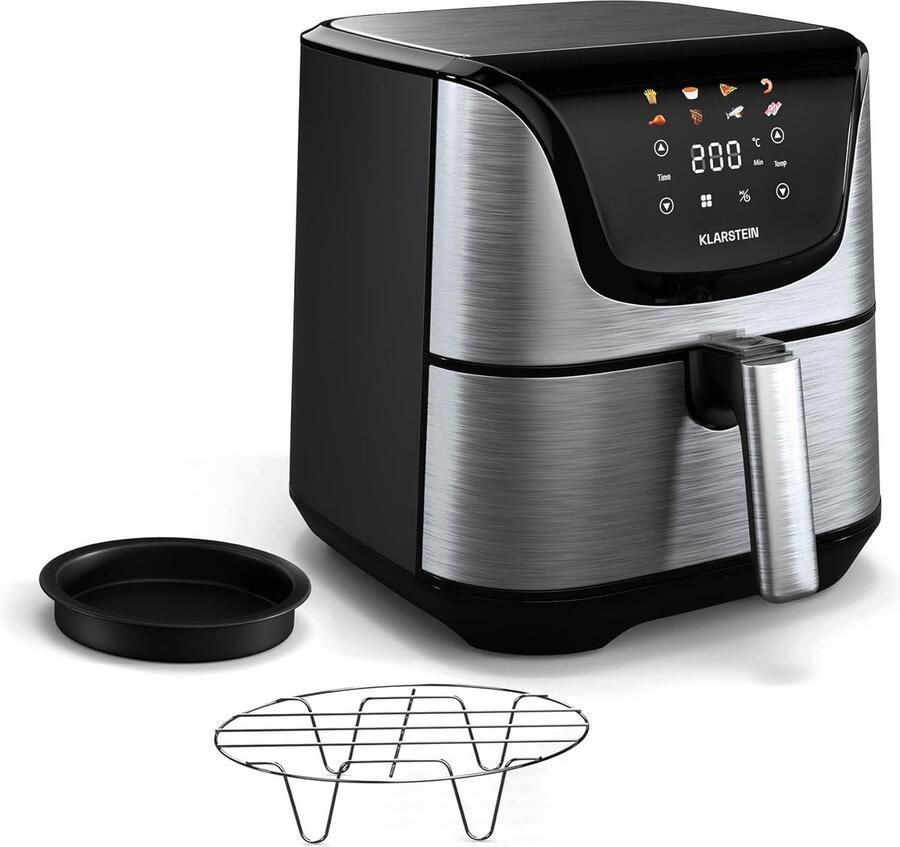 Heteluchtfriteuse Olievrije Frituurpan Gezond Koken Grote Capaciteit 5.4L 34x31x32.5cm Roestvrij Staal