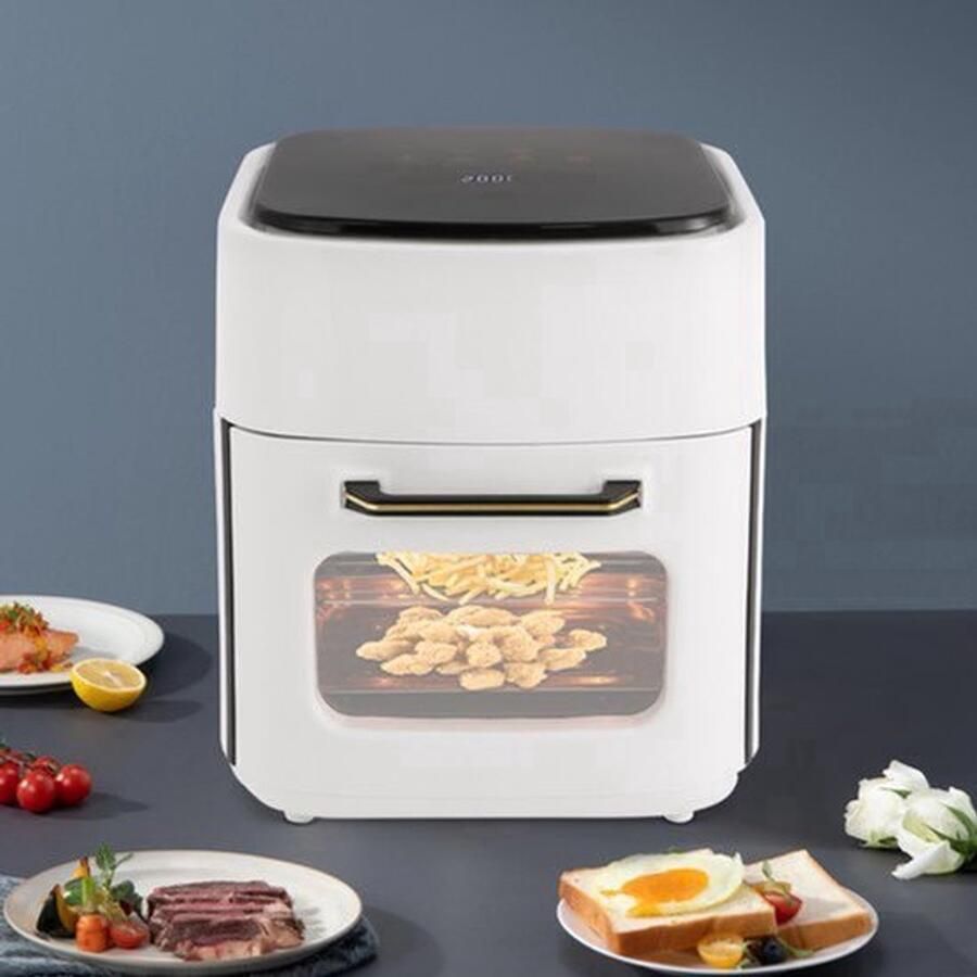Heteluchtfriteuse Oven 1400 W 15 Liter Inhoud Wit Elektrische Luchtfriteuse Digitale Bediening