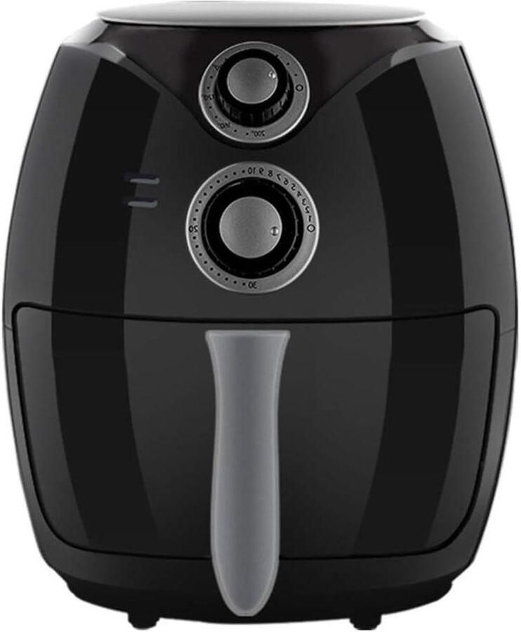 Heteluchtfriteuse Oven Airfryer Gezond Koken Extra Grote Mand 27x32cm Zwart