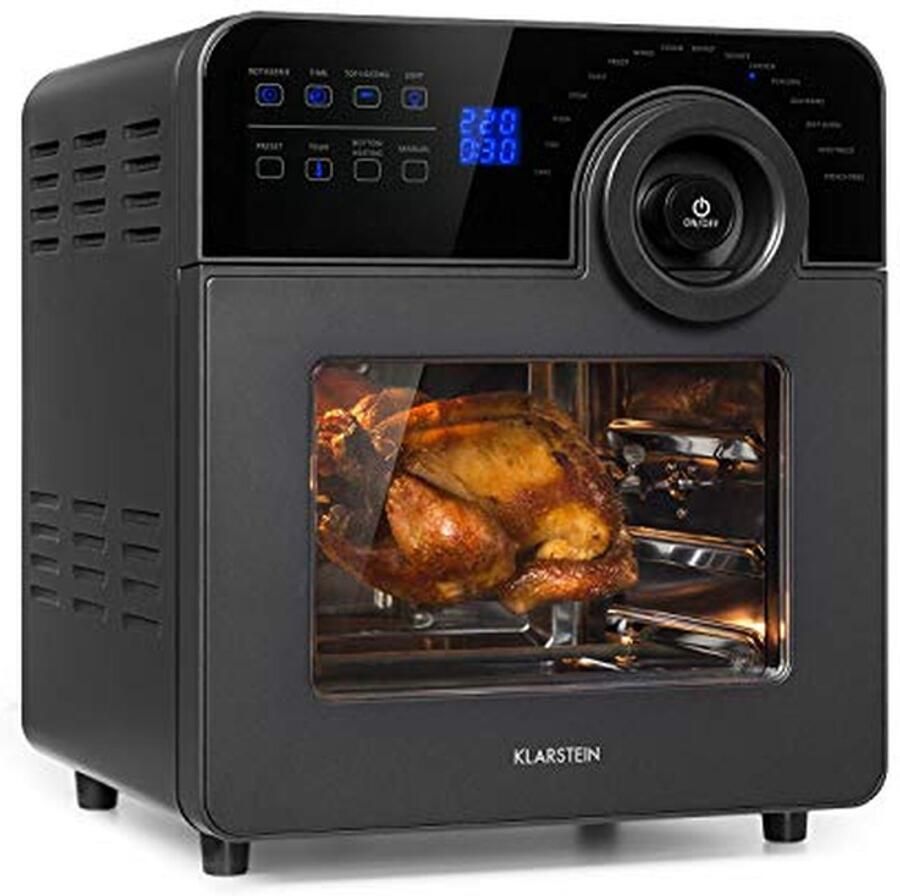 Heteluchtfriteuse Oven Airfryer Keuken Gezond Koken DuoHeating Technologie 14 Liter Capaciteit Zwart