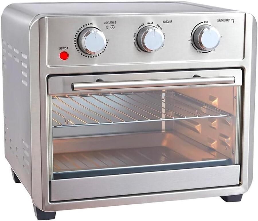 Heteluchtfriteuse Oven Airfryer Keuken Grote Maaltijden Bereiden Gezond Koken Minder Vet 22 Liter Capaciteit Zwart
