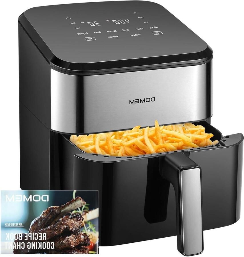 Heteluchtfriteuse Oven Airfryer Maaltijdkoker Gezond Koken 8-in-1 Multifunctioneel 62 Liter Zwart