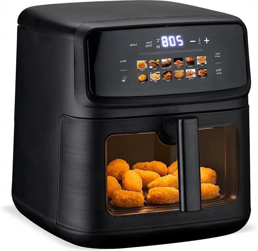 Heteluchtfriteuse Oven Airfryer XL Gezond Koken 12 Voorgeprogrammeerde Functies 10 Liter Zwart
