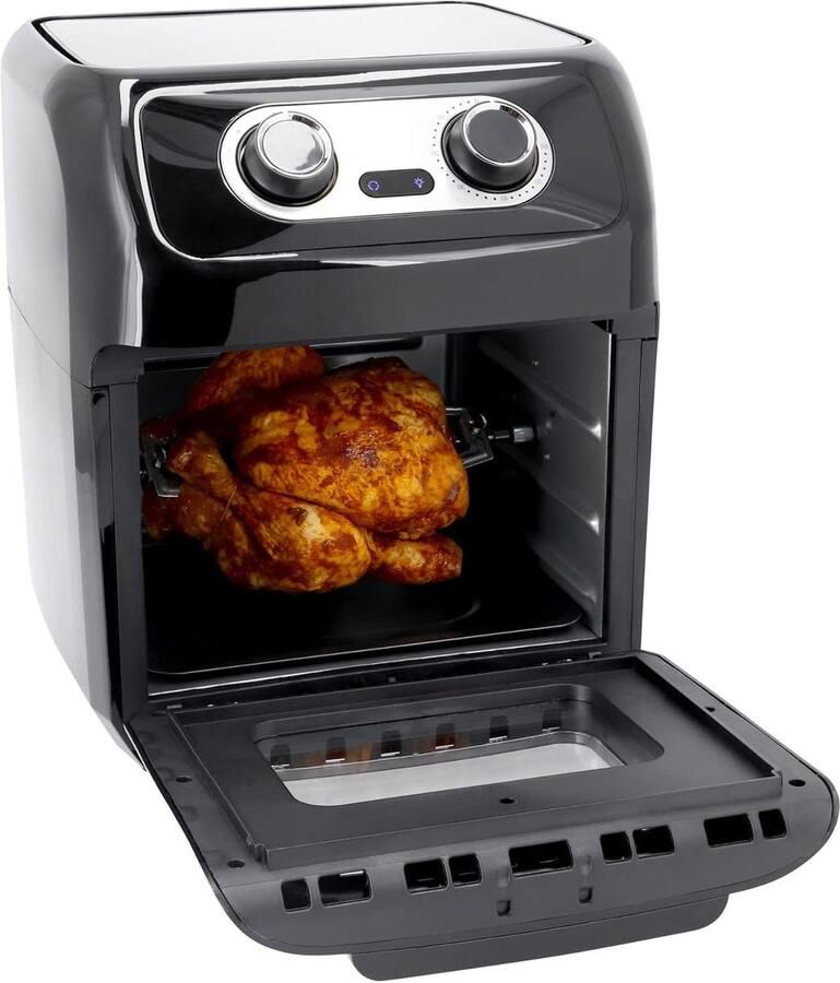 Heteluchtfriteuse Oven Airfryer XXL Gezond Koken 12 Programma's 12 Liter Zwart
