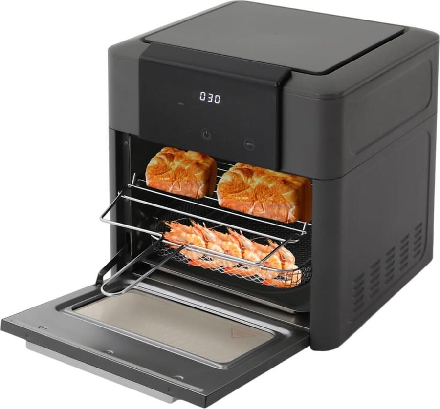 Heteluchtfriteuse Oven Mini Oven Gezond Koken 12 Programma's 12 Liter Grijs