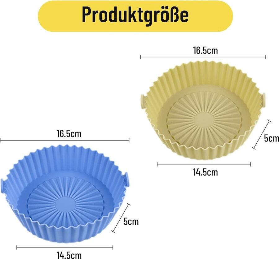 Heteluchtfriteuse siliconen vorm voor cosori heteluchtfriteuse 2 stuks airfryer-accessoires herbruikbaar hittebestendig eenvoudige reiniging voor magnetron ovenaccessoires voor oven magnetron cakevorm