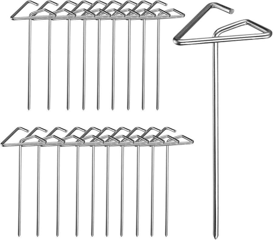 Heteluchtfriteuse Spiesen Grillspiesen Vlees Verticaal Grillen Roestvrij Staal 20 Stuks Zilverkleurig