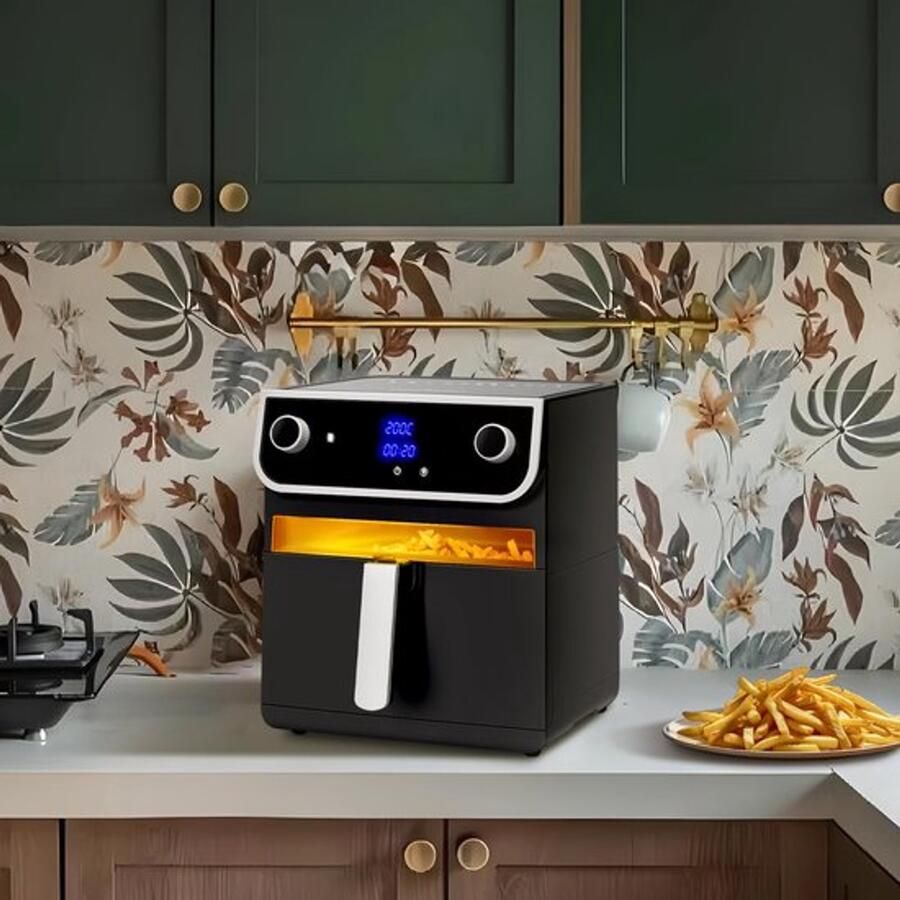 Heteluchtfriteuse Transparant Venster 1700 W Vermogen 8 Liter Inhoud Kunststof En Glas Gezond Koken En Bakken
