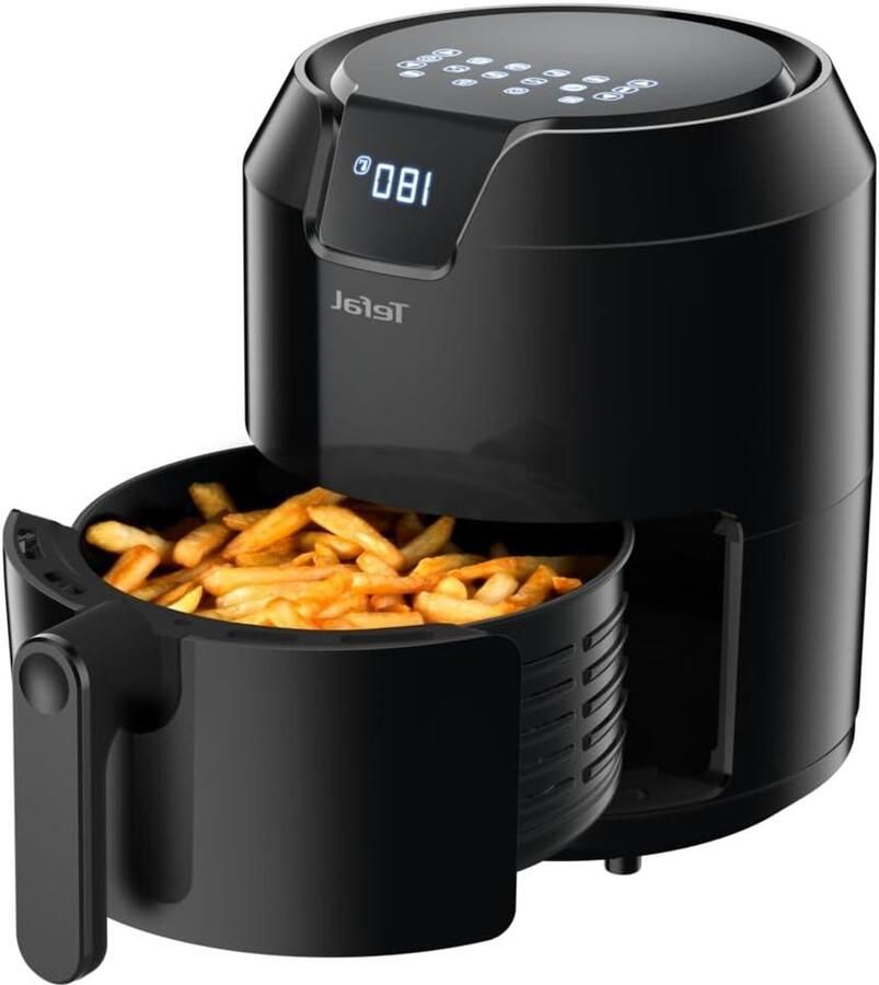 Heteluchtfriteuse XL Airfryer Frituurpan Gezond Frituren XL Capaciteit 4.2L 12 KG Zwart