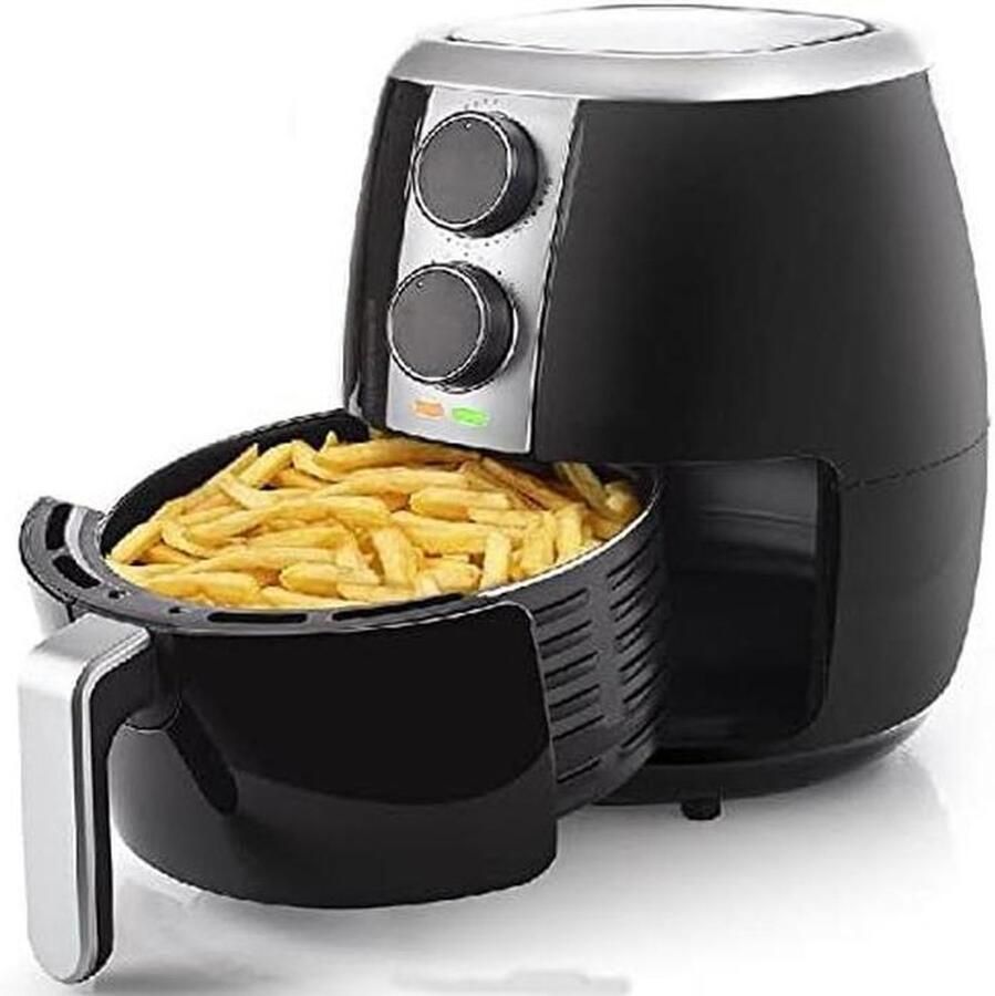 Heteluchtfriteuse XL Airfryer Gezond Frituren Analoge Bediening 35 Liter Wit Grijs