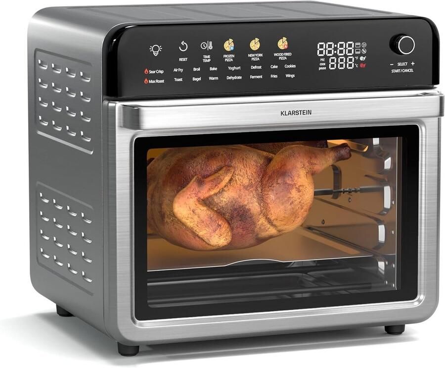 Heteluchtfriteuse XXL 34L met Rotisserie en 19 Programma's 2200W