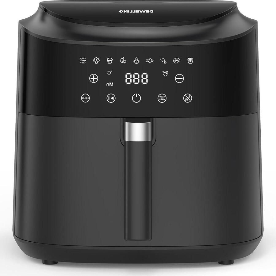 Heteluchtfriteuse XXL Airfryer Keuken Gezinsmaaltijden Bereiden 9 Liter Capaciteit 2350 Watt Zwart