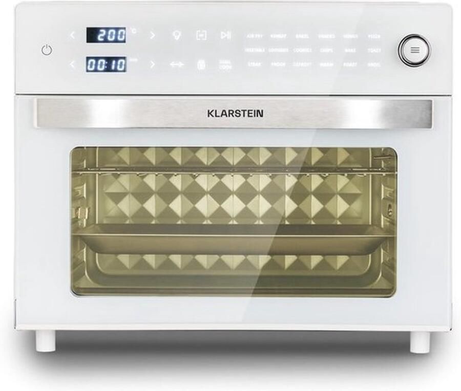 Heteluchtfriteuse XXL Airfryeroven Grote maaltijden bereiden 18 programma's en dubbel koken 30 liter capaciteit Wit