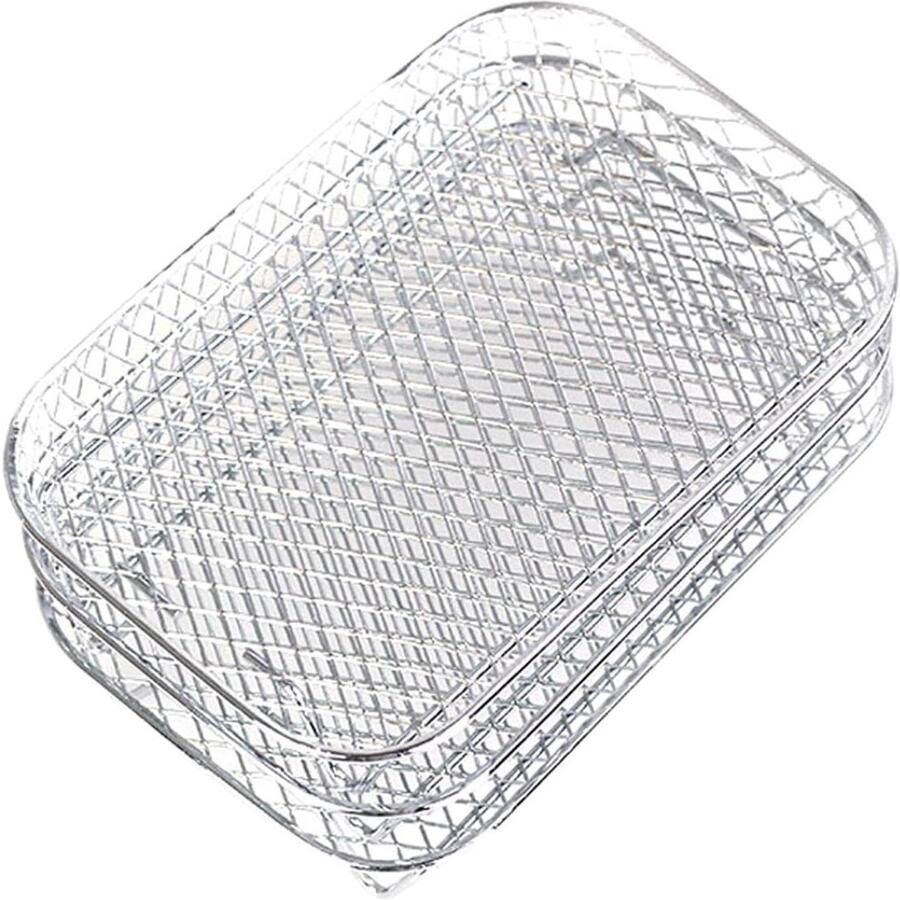 Heteluchtfrituur Accessoires Dubbele Mand Racks Extra Koken Roestvrij Staal 304 21x14x9.1cm