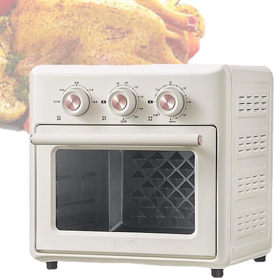 Heteluchtoven Airfryer Combinatie Oven Veelzijdig Koken 360 Graden Circulatie 15 Liter Capaciteit Gebroken Wit