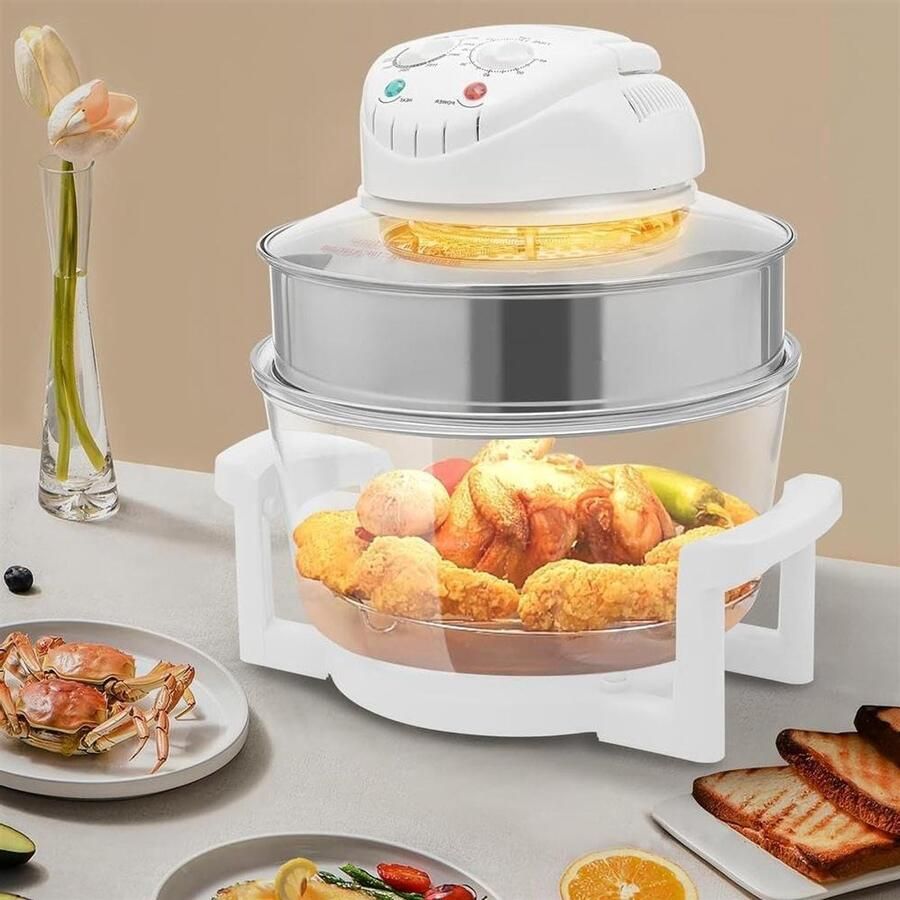 Heteluchtoven Airfryer Oljvrije Grill Gezond Koken Glazen Ontwerp 17 liter Transparant