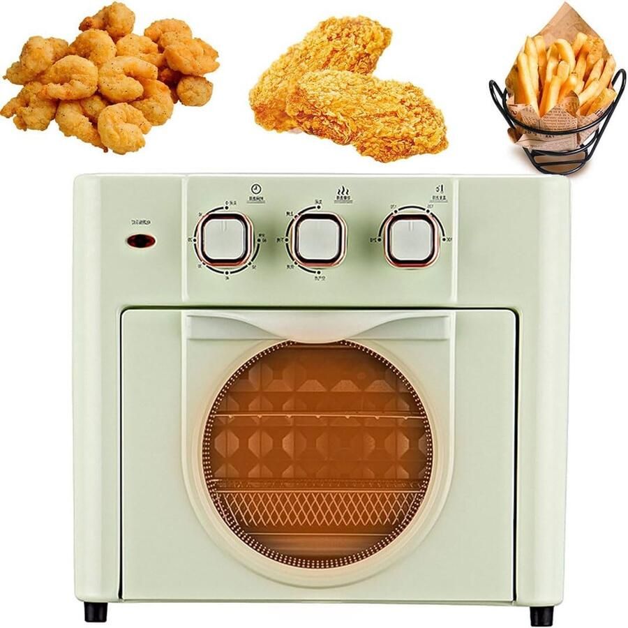 Heteluchtoven Elektrische Oven Huishoudelijk Gebruik 360 Graden Hetelucht 18 Liter Lichtgroen
