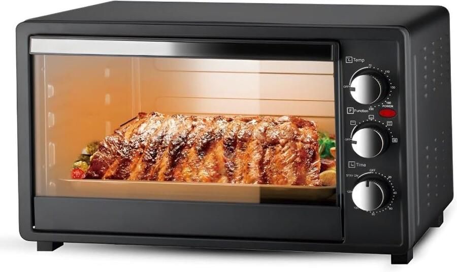 Heteluchtfriteuse Oven Multifunctionele Kookplaat Thuis Koken Visueel Kookvenster 40 Liter Wit