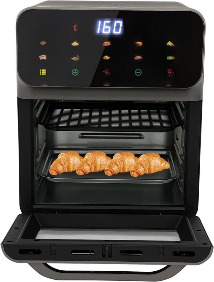 Kleine Oven Mini Oven Bakken en Grillen Heteluchtcirculatie 13 Liter Zwart