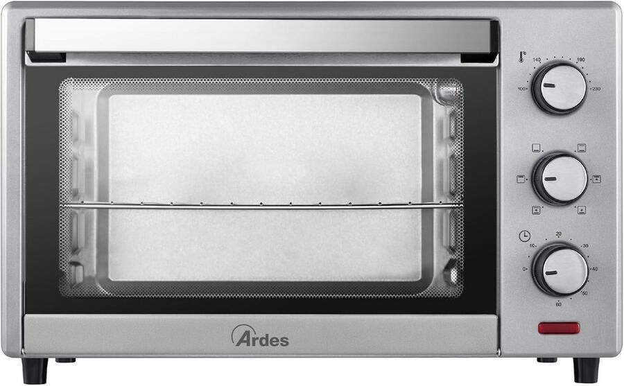 Elektrische Oven Compacte Keukenoven Snel Bakken 6 Kookfuncties 25 Liter Zilver