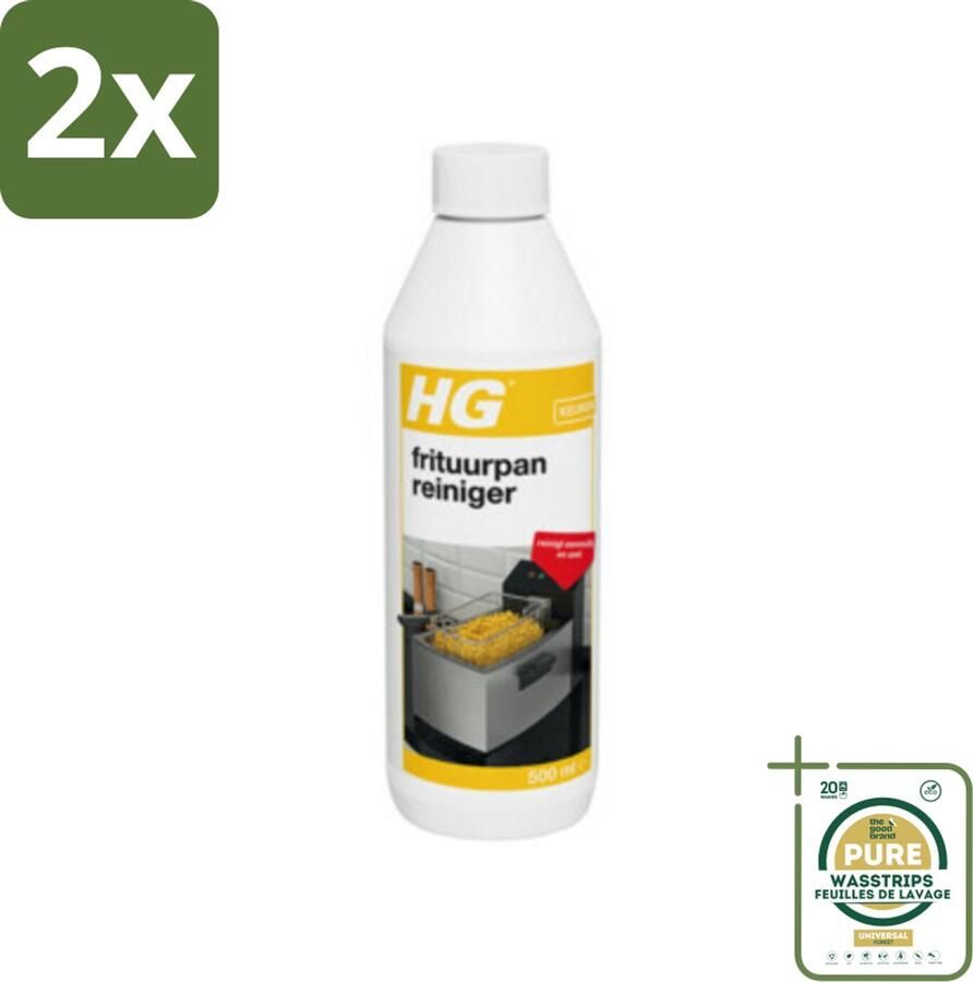 HG Frituurpanreiniger Verwijdert Aangekoekt Vet 500 ml Voordeelverpakking 2 stuks Aangekoekt vet Frituurpan schoonmaken
