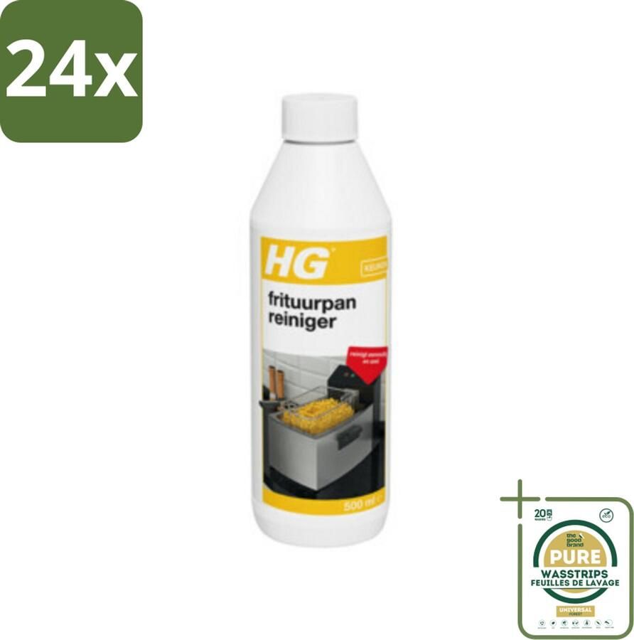 HG Frituurpanreiniger Verwijdert Aangekoekt Vet 500 ml Voordeelverpakking 24 stuks Aangekoekt vet Frituurpan schoonmaken